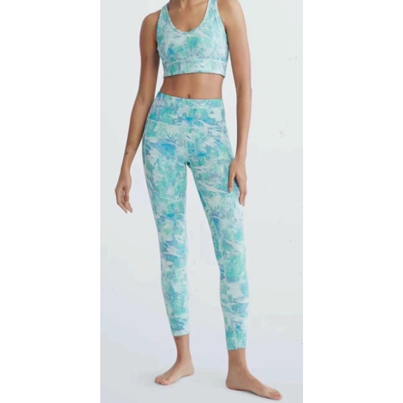 Calvin Klein Performance High Waist Tight Green Compression 4 Way Stretch XS 0-2 - Picture 1 of 6